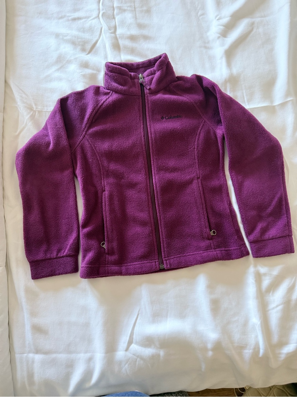 Columbia Girl Purple Full-Zip Fleece Jacket size Small